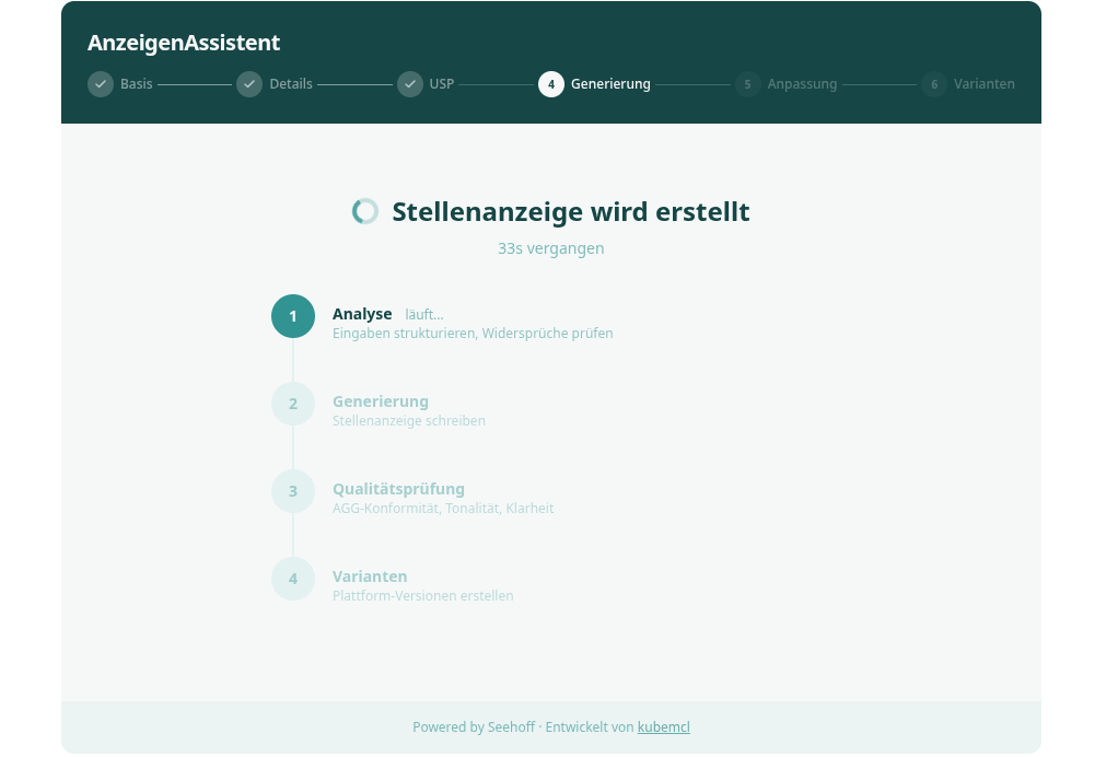 AnzeigenAssistent — AI Job Ad Builder